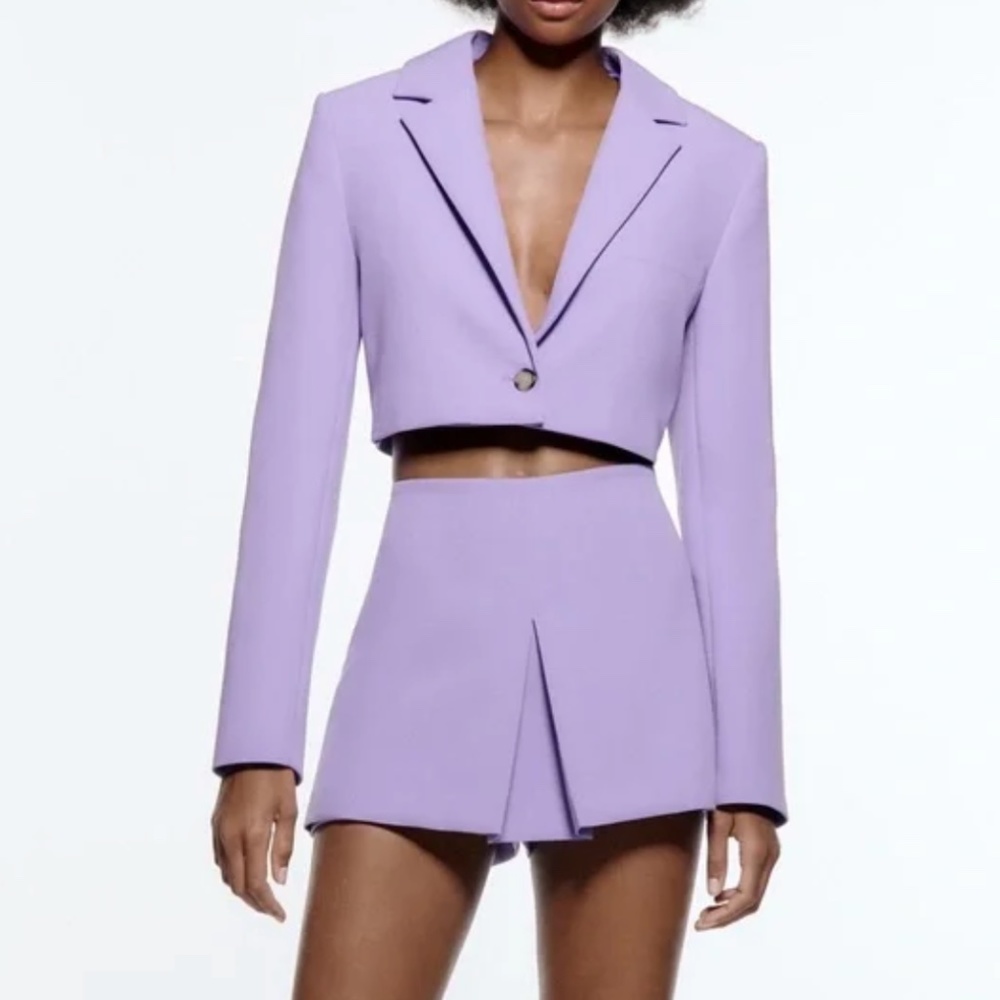 Zara Cropped Blazer & Matching Skort Set